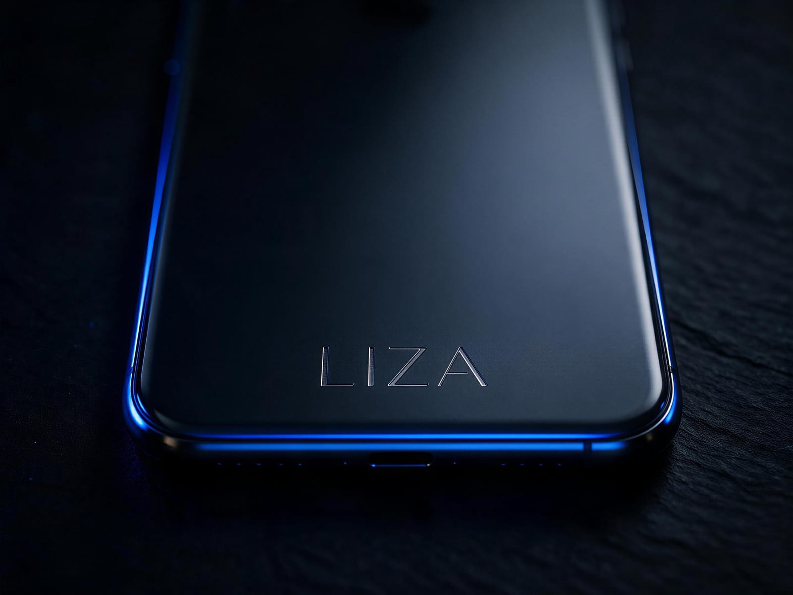 Charcoal phone back engraved with a first name